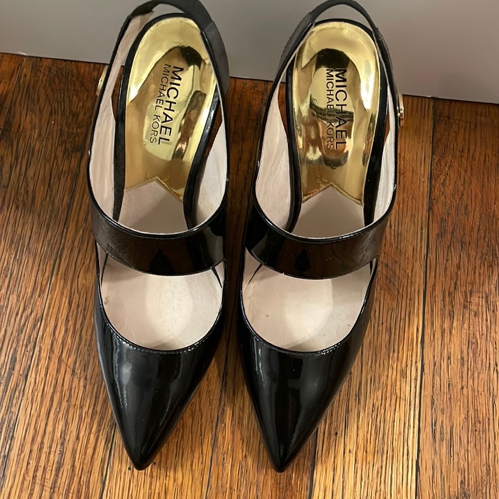 Michael Kors Patent Leather Slingback Heels - Picture 1 of 7